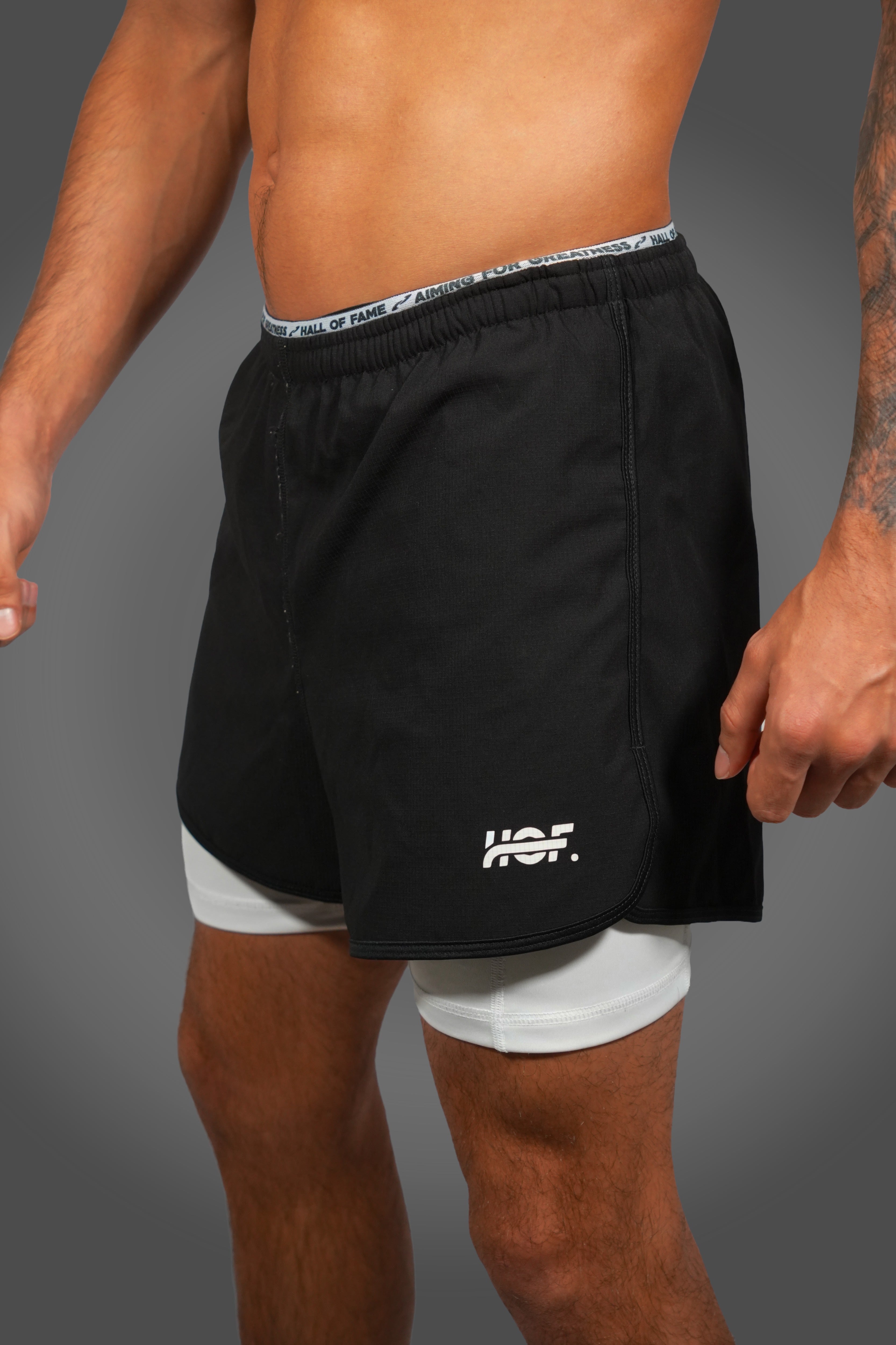 Split Decision - Performance 2-in-1 Pants Black-White