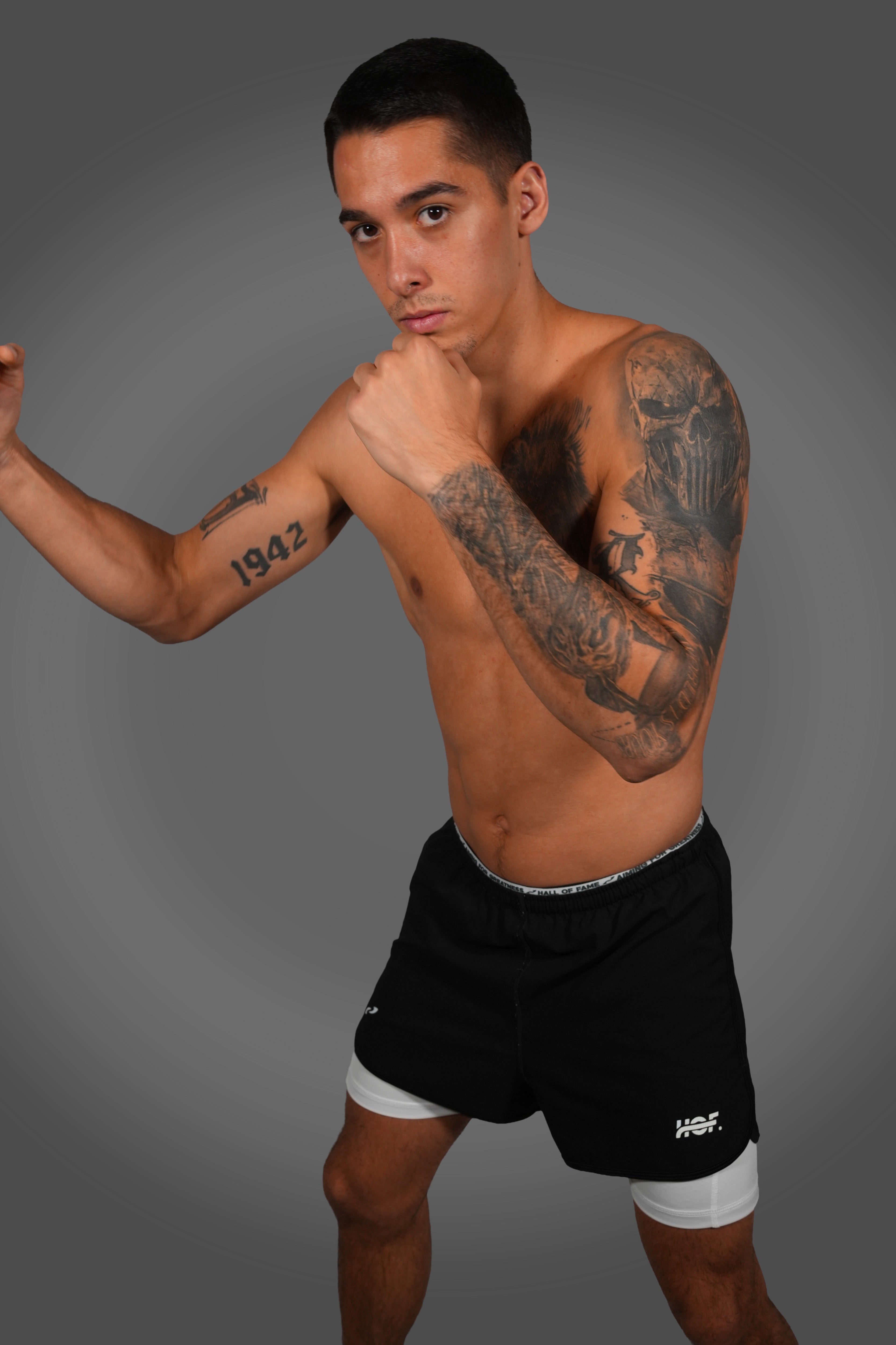 Split Decision - Performance 2-in-1 Pants Black-White