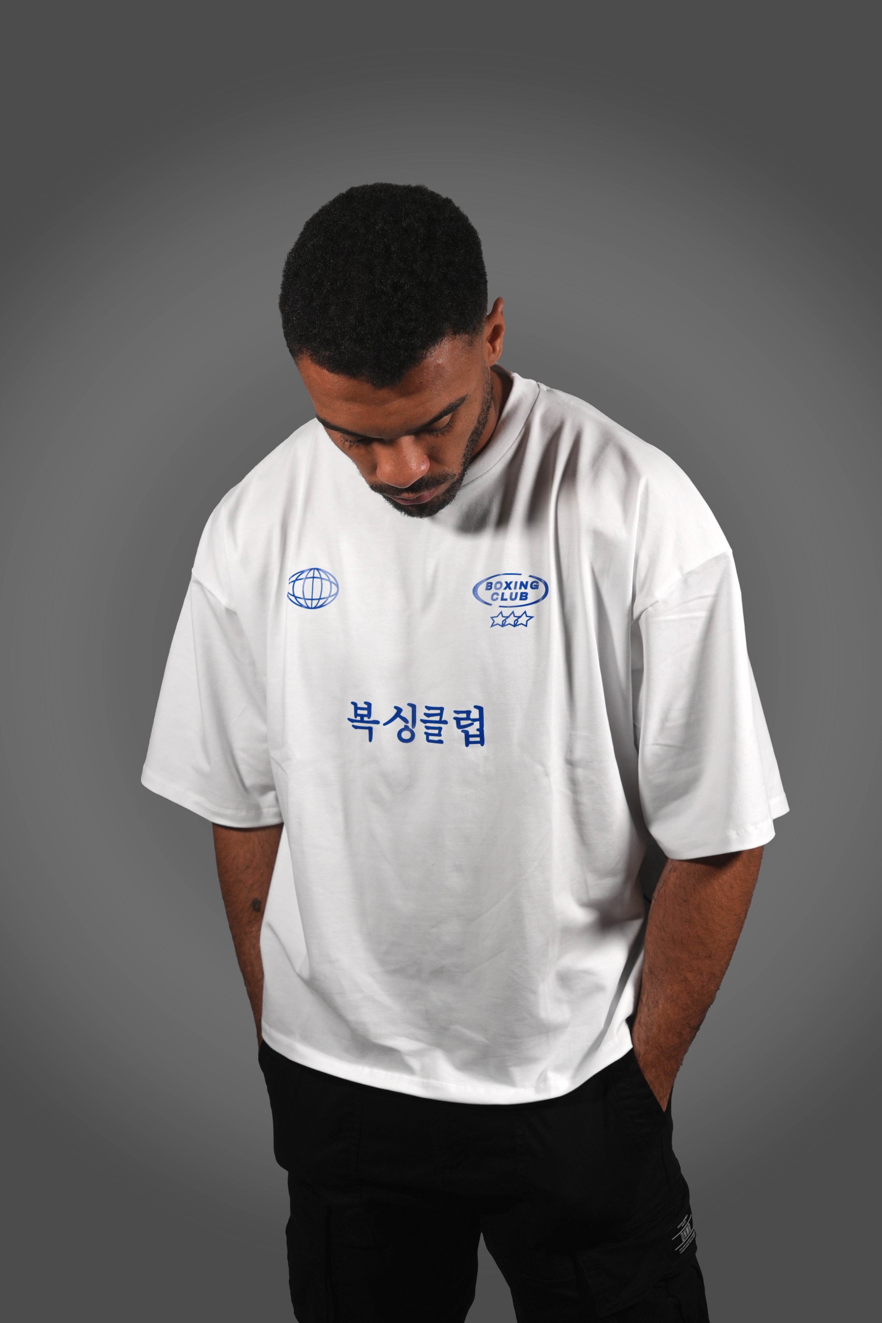 International Boxing Club - White-Blue Tee