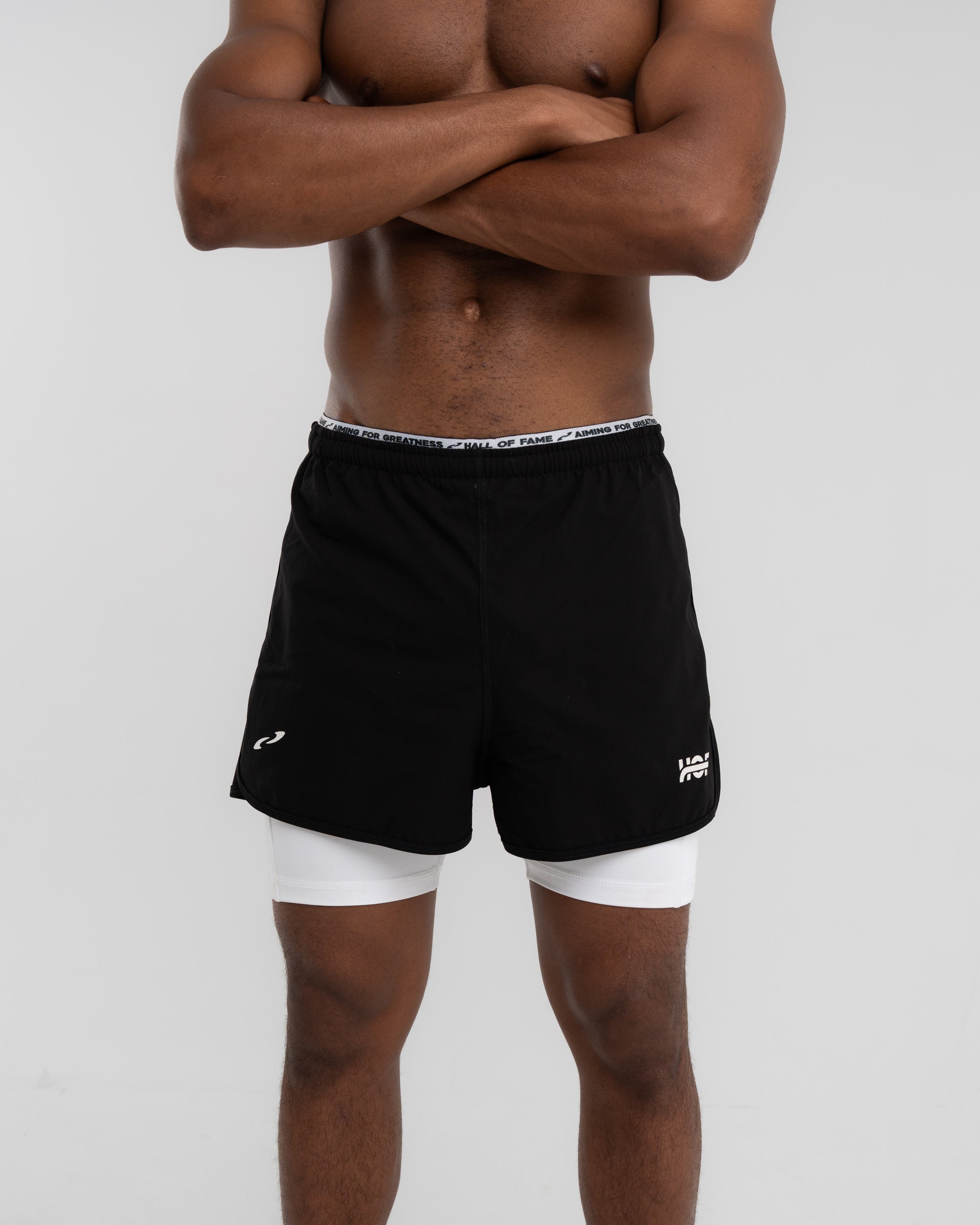 Split Decision - Performance 2-in-1 Pants Black-White