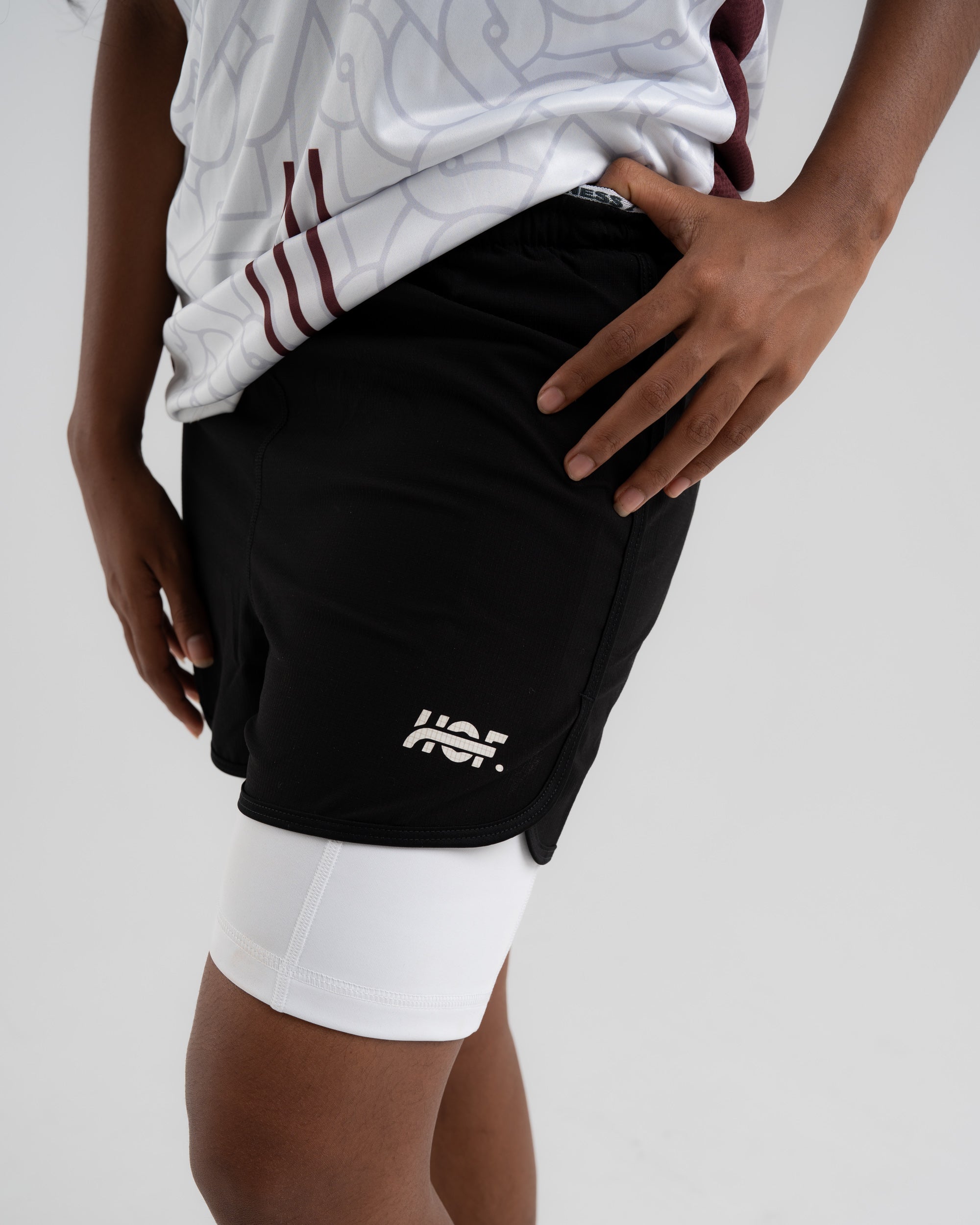 Split Decision - Performance 2-in-1 Pants Black-White