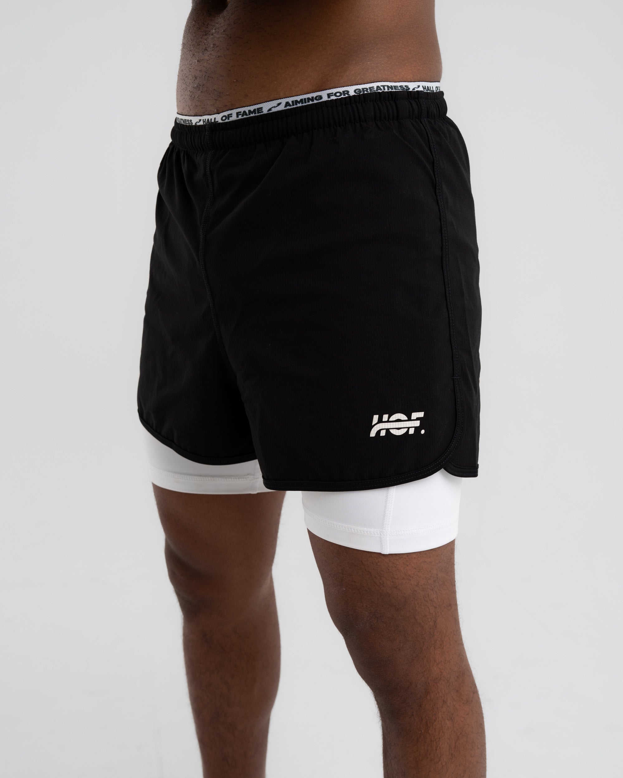 Split Decision - Performance 2-in-1 Pants Black-White