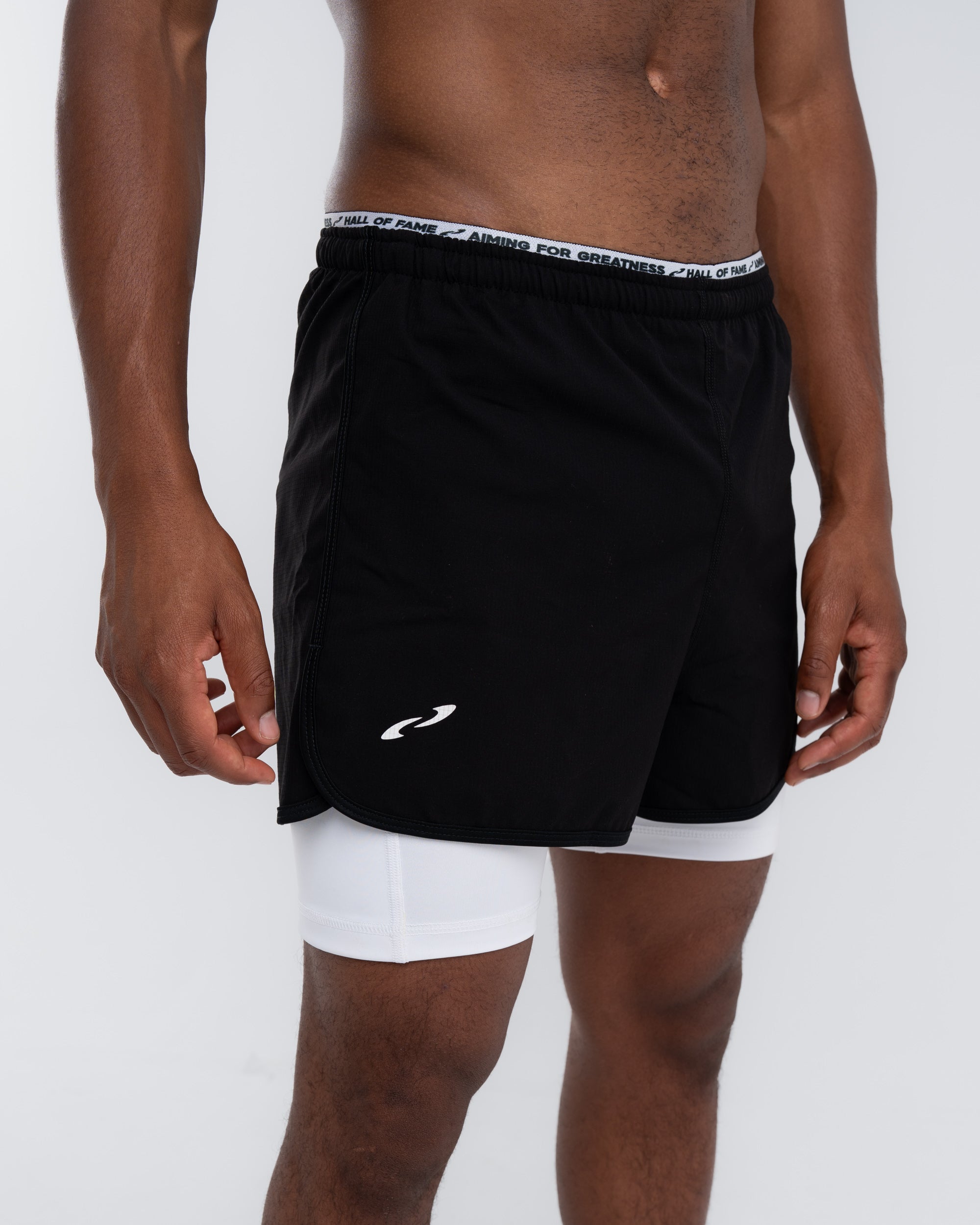 Split Decision - Performance 2-in-1 Pants Black-White