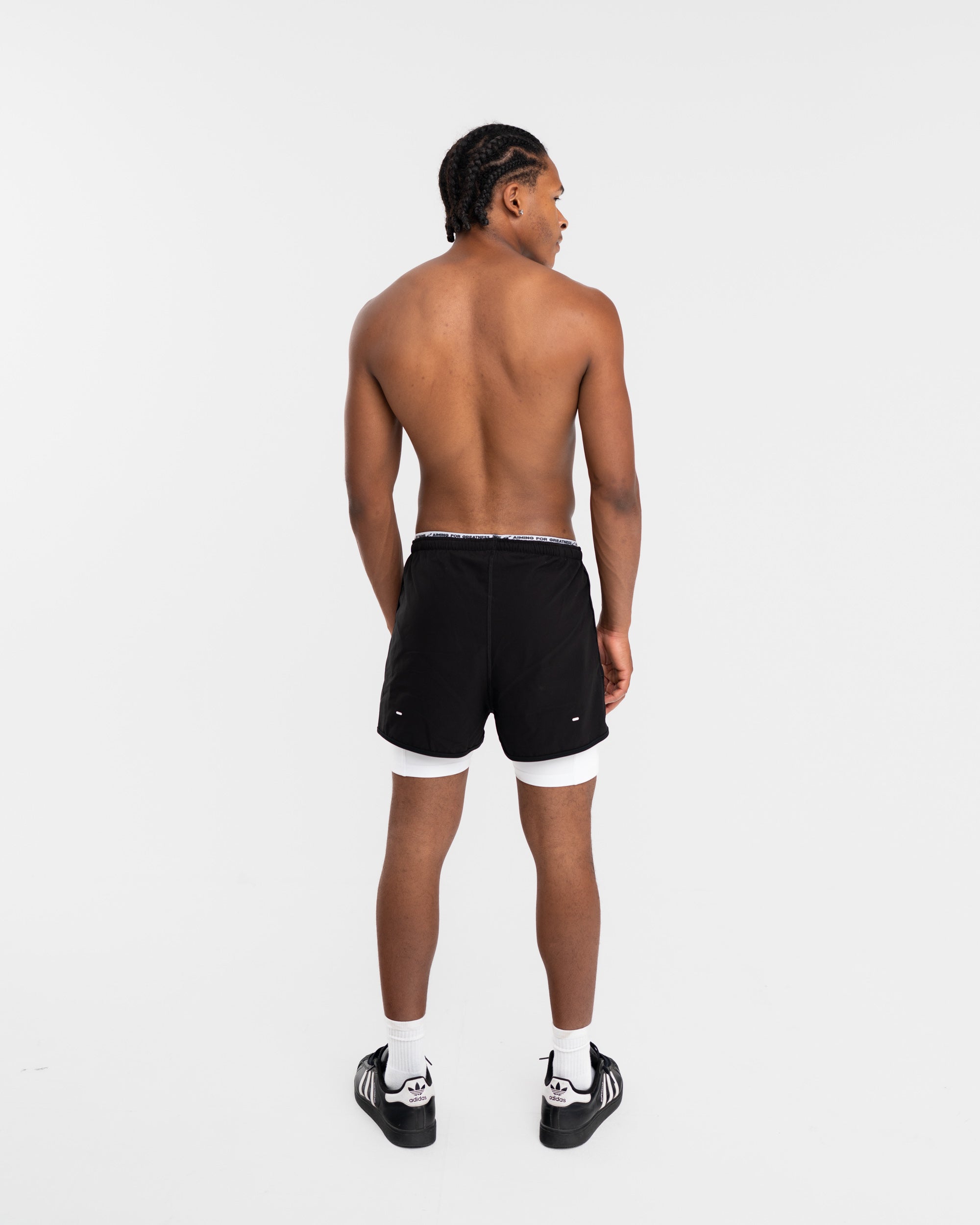 Split Decision - Performance 2-in-1 Pants Black-White