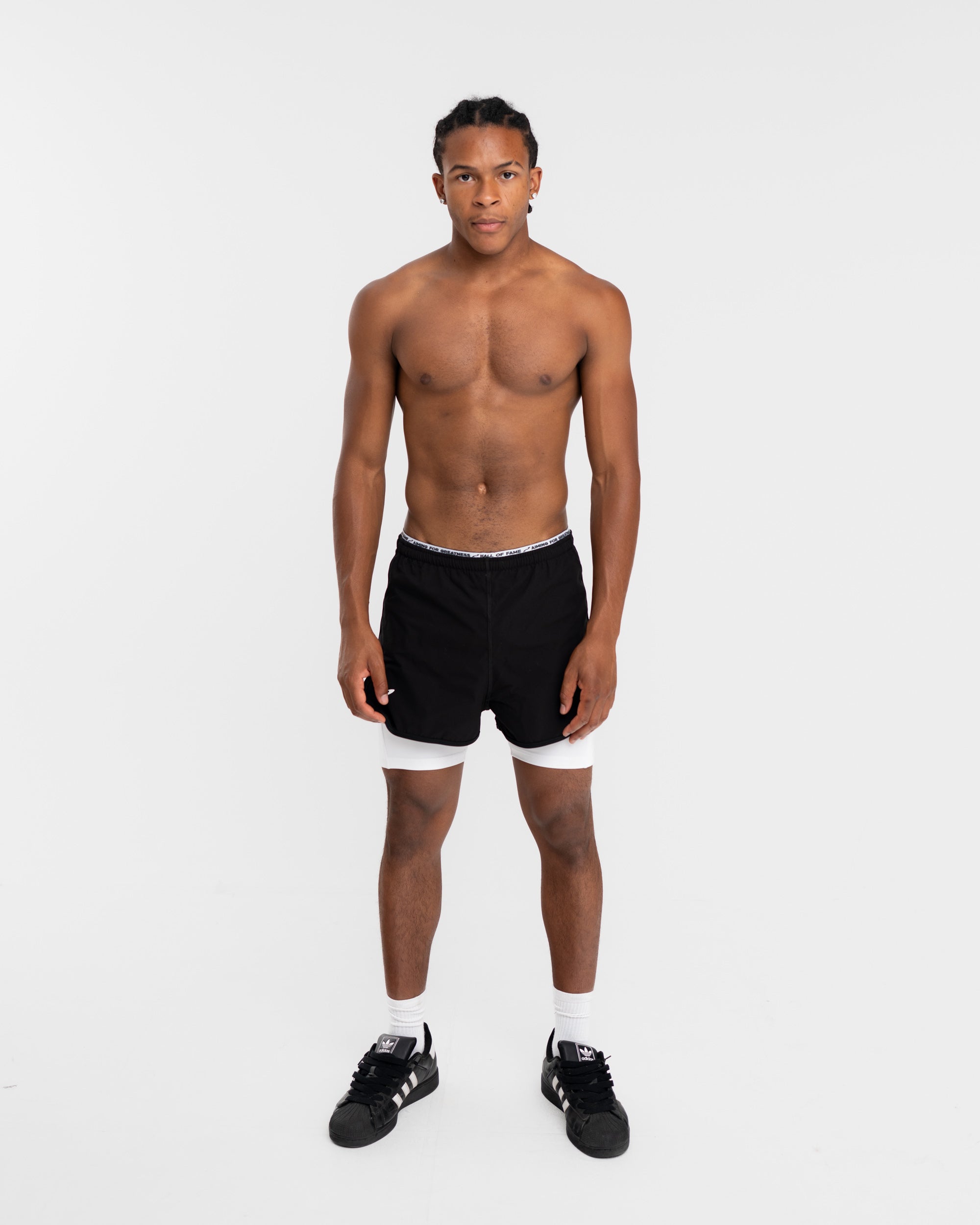 Split Decision - Performance 2-in-1 Pants Black-White