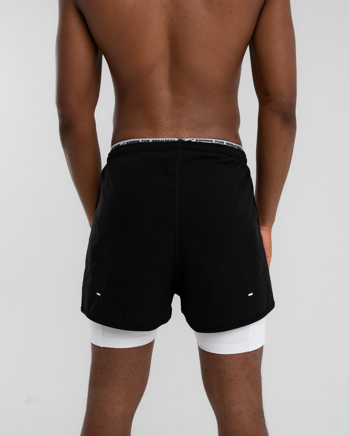 Split Decision - Short de Compression 2-en-1 Noir & Blanc
