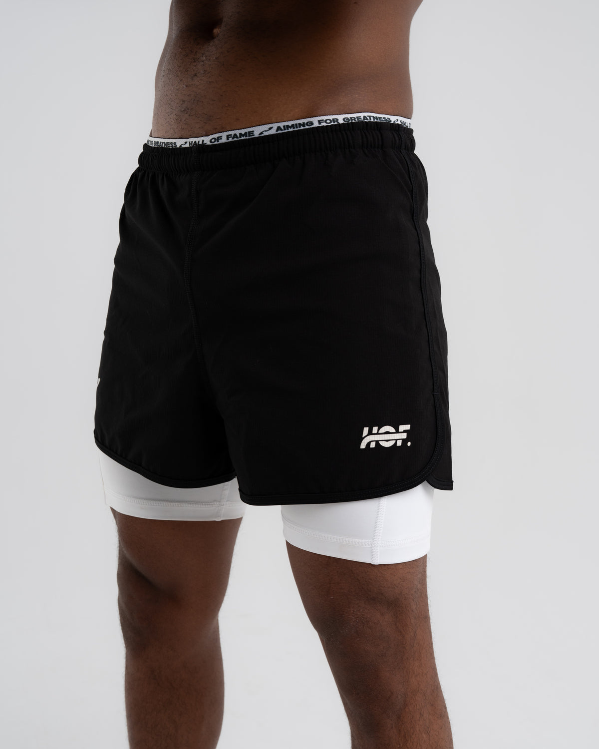 Split Decision - Short de Compression 2-en-1 Noir & Blanc